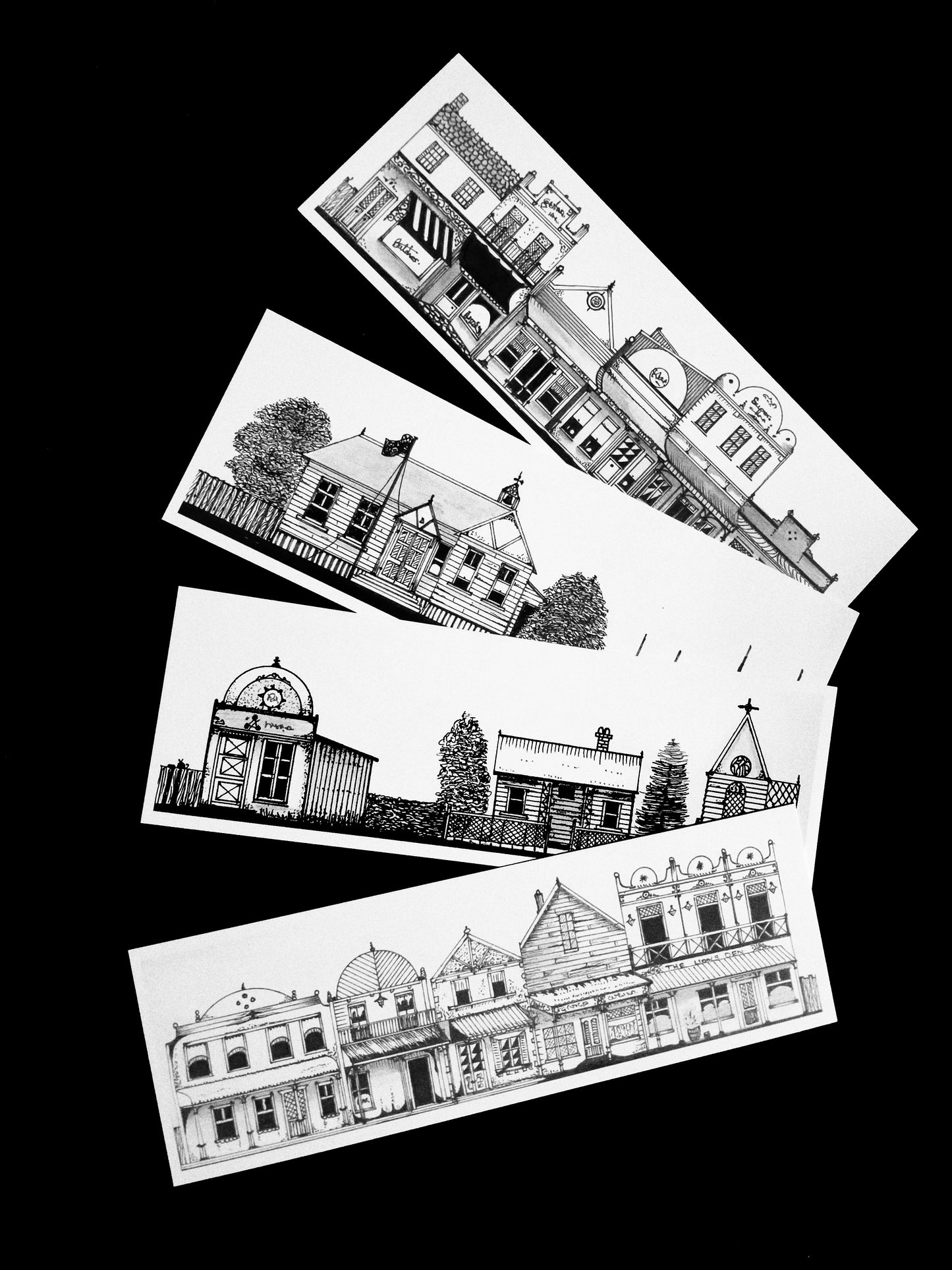 Pack of 4 original art bookmarks
